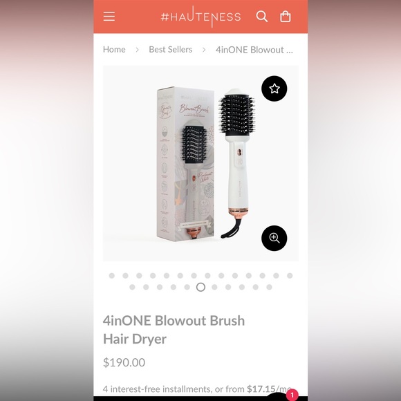 NIB- Hauteness- Premium Blowout Brush- Pearlescent White- Ceramic - Picture 1 of 17